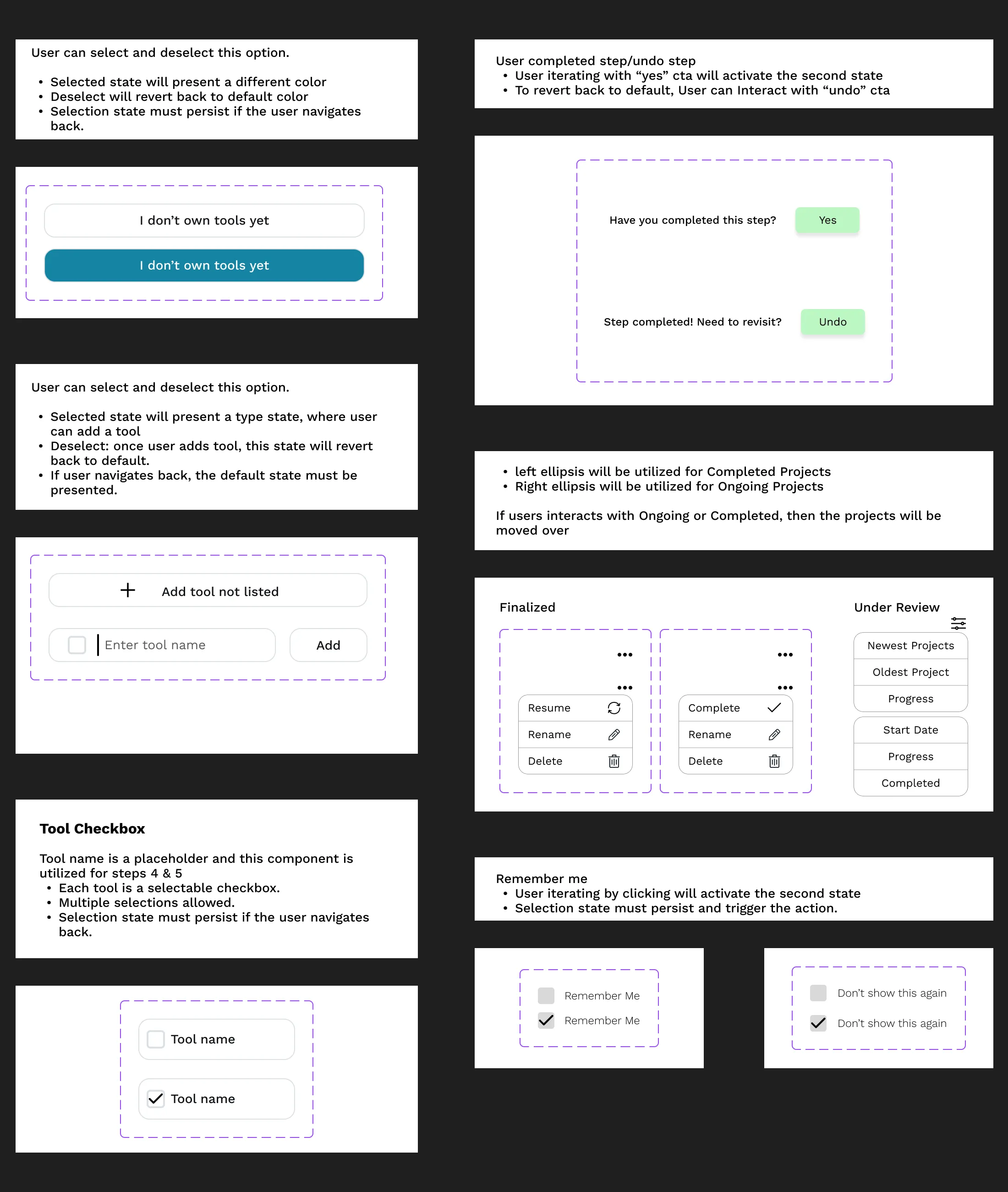 Design System Components and Dev Notes